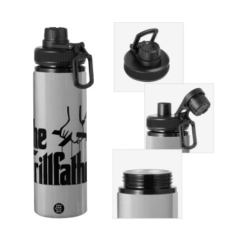 The Grill Father, Metallic water bottle with safety cap, 850ml aluminum