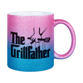The Grill Father, Κούπα Χρυσή/Μπλε Glitter, κεραμική, 330ml