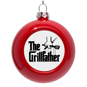 The Grill Father, Στολίδι Χριστουγεννιάτικη μπάλα δένδρου Κόκκινη 8cm