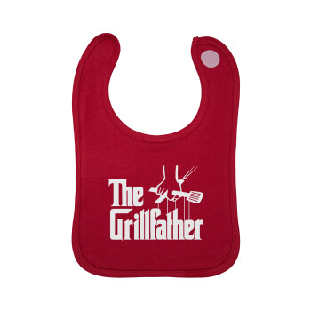 The Grill Father, Σαλιάρα με Σκρατς Κόκκινη 100% Organic Cotton (0-18 months)