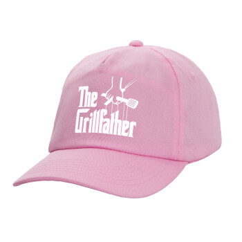 The Grill Father, Καπέλο παιδικό casual μπειζμπολ, 100% Βαμβακερό Twill, ΡΟΖ (ΒΑΜΒΑΚΕΡΟ, ΠΑΙΔΙΚΟ, ONE SIZE)