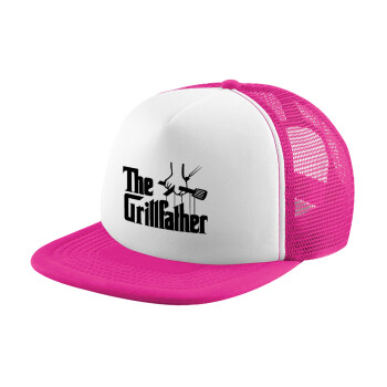 The Grill Father, Καπέλο Ενηλίκων Soft Trucker με Δίχτυ Pink/White (POLYESTER, ΕΝΗΛΙΚΩΝ, UNISEX, ONE SIZE)