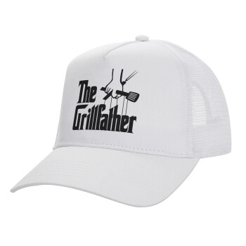 The Grill Father, Καπέλο Ενηλίκων Structured Trucker, με Δίχτυ, ΛΕΥΚΟ (100% ΒΑΜΒΑΚΕΡΟ, ΕΝΗΛΙΚΩΝ, UNISEX, ONE SIZE)
