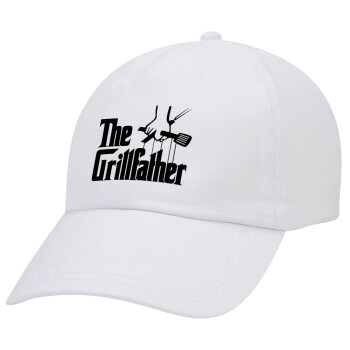 The Grill Father, Καπέλο Baseball Λευκό (5-φύλλο, unisex)