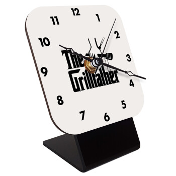 The Grill Father, Quartz Wooden table clock with hands (10cm)