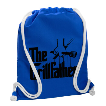 The Grill Father, Τσάντα πλάτης πουγκί GYMBAG Μπλε, με τσέπη (40x48cm) & χονδρά κορδόνια