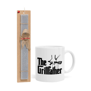 The Grill Father, Easter Set, Ceramic Cup (330ml) & Easter aromatic flat candle (30cm) (GRAY)