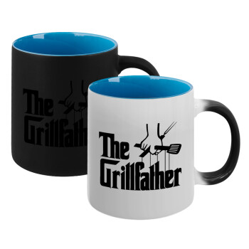 The Grill Father, Κούπα Μαγική εσωτερικό μπλε, κεραμική 330ml που αλλάζει χρώμα με το ζεστό ρόφημα