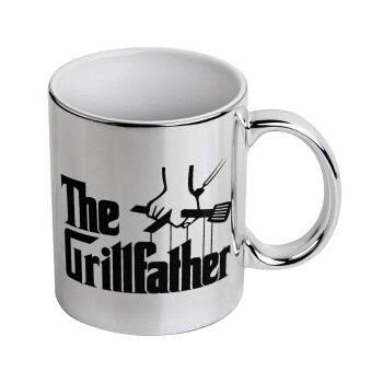 The Grill Father, Mug ceramic, silver mirror, 330ml