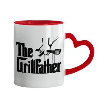 The Grill Father, Mug heart red handle, ceramic, 330ml