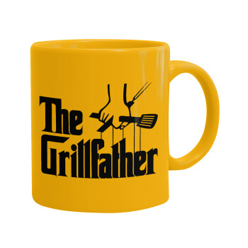 The Grill Father, Ceramic coffee mug yellow, 330ml (1pcs)
