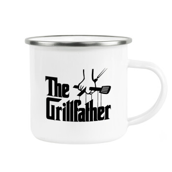 The Grill Father, Metallic enamel cup white 360ml