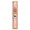 Easter Set, wooden keychain & scented flat Easter candle (30cm) (PINK)