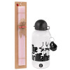 Easter Set, metallic aluminum bottle (500ml) & aromatic flat Easter candle (30cm) (PINK)