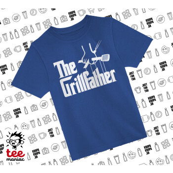 The Grill Father, Παιδικό T-Shirt ΜΠΛΕ από 100% βαμβάκι, για κάθε μέρα. Vegan & OEKO-TEX πιστοποιημένο.