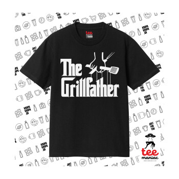 The Grill Father, Κλασικό T-Shirt, διπλής ραφής, χωρίς πλευρικές ραφές ΜΑΥΡΟ από 100% βαμβάκι. Vegan & OEKO-TEX πιστοποιημένο.