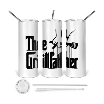 The Grill Father, 360 Eco friendly stainless steel tumbler 600ml, with metal straw & cleaning brush