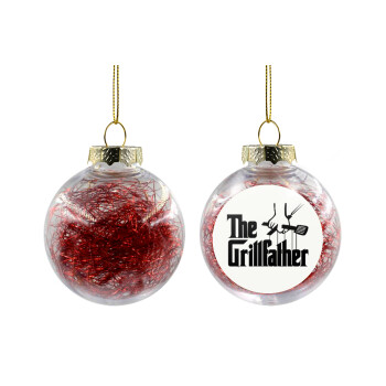 The Grill Father, Χριστουγεννιάτικη μπάλα δένδρου διάφανη με κόκκινο γέμισμα 8cm