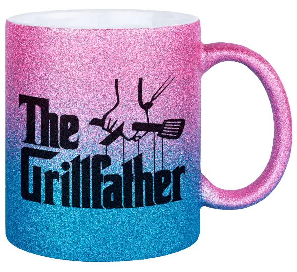 The Grill Father — Κούπα Χρυσή/Μπλε Glitter, κεραμική, 330ml