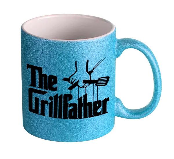 The Grill Father — Κούπα Σιέλ Glitter που γυαλίζει, κεραμική, 330ml