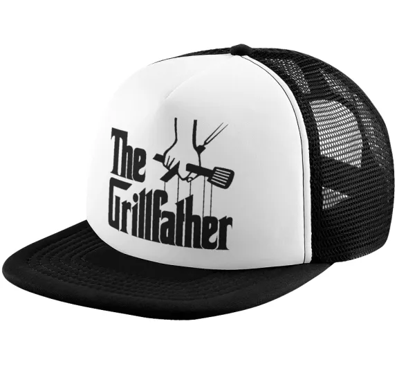 The Grill Father — Καπέλο παιδικό Soft Trucker με Δίχτυ ΜΑΥΡΟ/ΛΕΥΚΟ (POLYESTER, ΠΑΙΔΙΚΟ, ONE SIZE)
