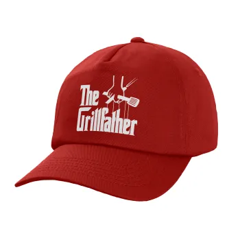 The Grill Father, Πεντάφυλλο Καπέλο Ενηλίκων Baseball, 100% Βαμβακερό,  Κόκκινο (ΒΑΜΒΑΚΕΡΟ, ΕΝΗΛΙΚΩΝ, UNISEX, ONE SIZE)