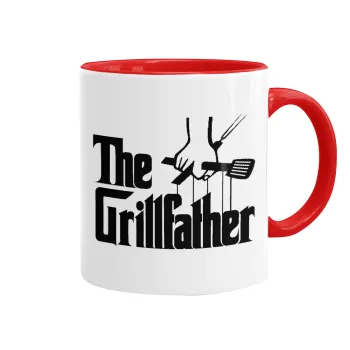 The Grill Father, Κούπα χρωματιστή κόκκινη, κεραμική, 330ml