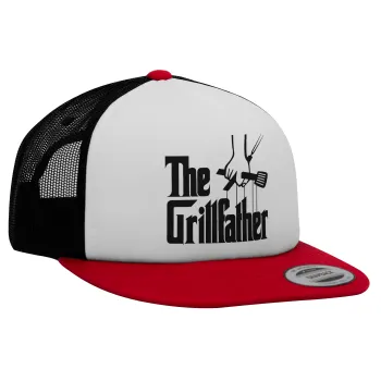 The Grill Father, Καπέλο Ενηλίκων Foam Flat Snapback με Δίχτυ Κόκκινο-Λευκό-Μαύρο (POLYESTER, ΕΝΗΛΙΚΩΝ, UNISEX, ONE SIZE)