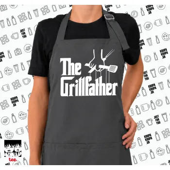 The Grill Father, Ποδιά μακριά Σεφ ολόσωμη με τσέπες GREY (ΕΝΗΛΙΚΩΝ)