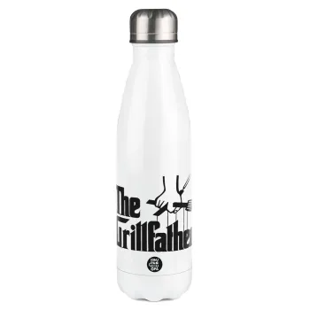 The Grill Father, Μεταλλικό παγούρι θερμός Λευκό (Stainless steel), διπλού τοιχώματος, 500ml