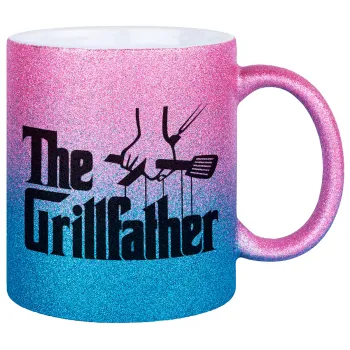 The Grill Father, Κούπα Χρυσή/Μπλε Glitter, κεραμική, 330ml