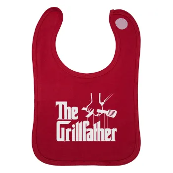 The Grill Father, Σαλιάρα με Σκρατς Κόκκινη 100% Organic Cotton (0-18 months)