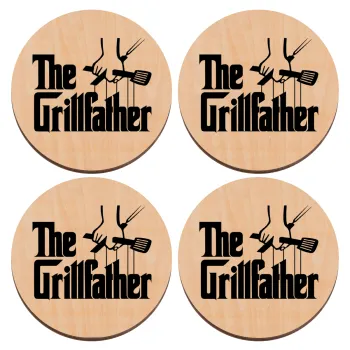The Grill Father, ΣΕΤ x4 Σουβέρ ξύλινα στρογγυλά plywood (9cm)