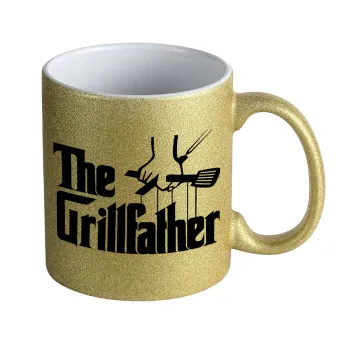 The Grill Father, Κούπα Χρυσή Glitter που γυαλίζει, κεραμική, 330ml