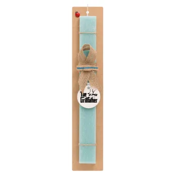 The Grill Father, Easter Set, wooden keychain & aromatic flat Easter candle (30cm) (TURQUOISE)