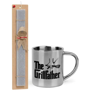 The Grill Father, Easter Set, metallic thermal cup (300ml) & Easter aromatic flat candle (30cm) (GRAY)