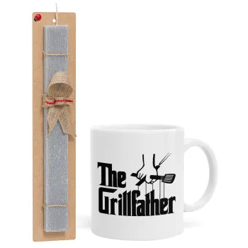 The Grill Father, Πασχαλινή Λαμπάδα με Κούπα κεραμική (330ml) & κερί αρωματικό πλακέ (30cm) (ΓΚΡΙ)