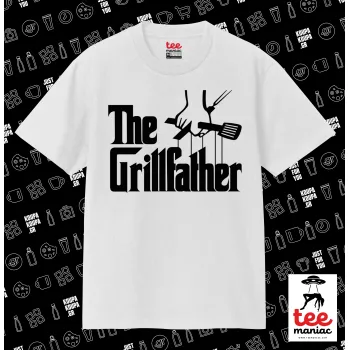 The Grill Father, Κλασικό T-Shirt, διπλής ραφής, χωρίς πλευρικές ραφές ΛΕΥΚΟ από 100% βαμβάκι. Vegan & OEKO-TEX πιστοποιημένο.