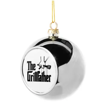 The Grill Father, Silver 8cm Christmas tree ball ornament