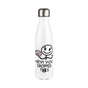 Hey! You dropped this, Metal mug thermos White (Stainless steel), double wall, 500ml