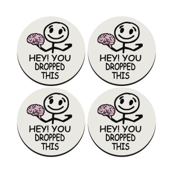 Hey! You dropped this, SET of 4 round wooden coasters (9cm)