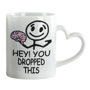 Hey! You dropped this, Mug heart handle, ceramic, 330ml