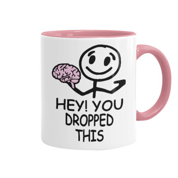 Hey! You dropped this, Mug colored pink, ceramic, 330ml