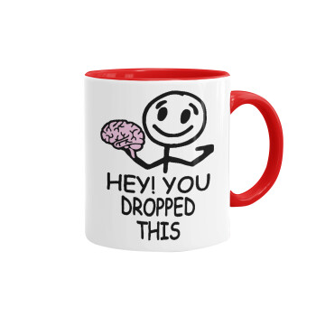 Hey! You dropped this, Mug colored red, ceramic, 330ml