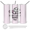 Tumbler stainless steel 600ml, with metal straw & cleaning brush