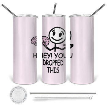 Hey! You dropped this, Tumbler stainless steel 600ml, with metal straw & cleaning brush