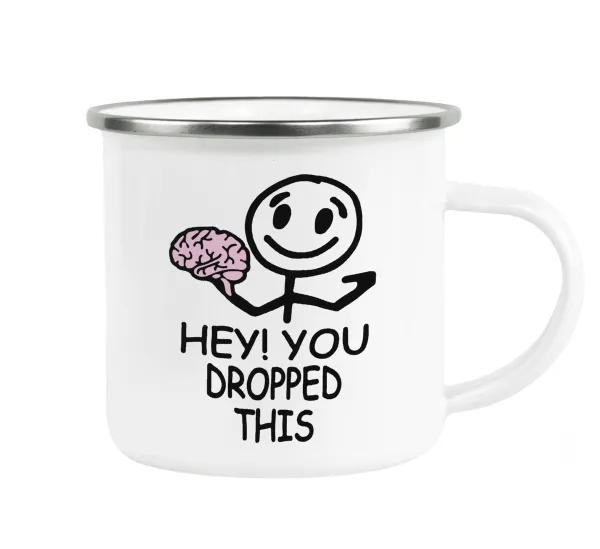 Hey! You dropped this — Κούπα Μεταλλική εμαγιέ λευκη 360ml