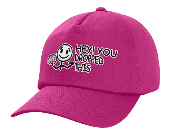 Hey! You dropped this — Καπέλο παιδικό Baseball, 100% Βαμβακερό Twill, Φούξια (ΒΑΜΒΑΚΕΡΟ, ΠΑΙΔΙΚΟ, UNISEX, ONE SIZE)