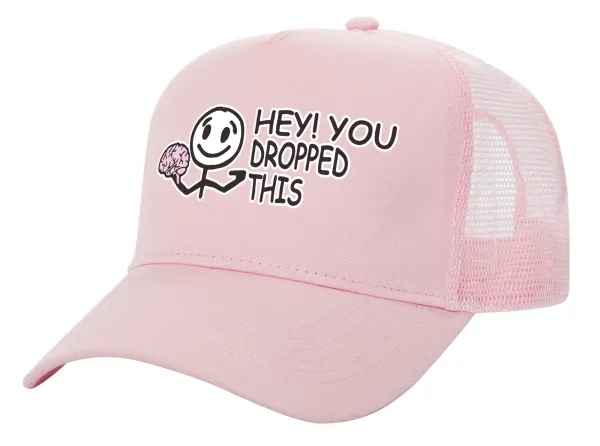 Hey! You dropped this — Καπέλο Ενηλίκων Structured Trucker, με Δίχτυ, ΡΟΖ (100% ΒΑΜΒΑΚΕΡΟ, ΕΝΗΛΙΚΩΝ, UNISEX, ONE SIZE)