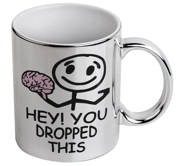 Hey! You dropped this — Κούπα κεραμική, ασημένια καθρέπτης, 330ml